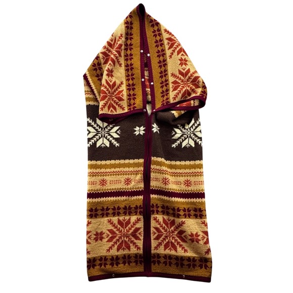 Aurora Biederlack USA Fleece Stadium Blanket Zip Snap Lounge Snowflake Southwest